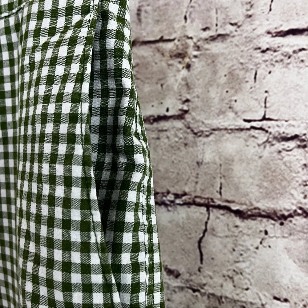 Banana Republic Green Check Flat Front Chino Shorts